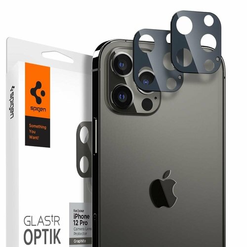 Защитное стекло для камеры SPIGEN для iPhone 12 Pro - Optik Lens Protector - Темно-серый - AGL02457 защитное стекло для камеры spigen для iphone 13 pro max 13 pro optik lens protector v2 золотой 2 шт agl04034