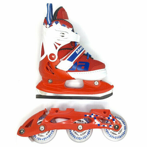 Коньки-ролики раздвижные Black Aqua AS-409 красныйсиний 39-42 7668₽