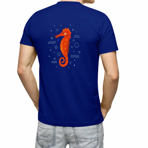 Футболка Us Basic, размер XL, синий мужская футболка морской конек s серый меланж