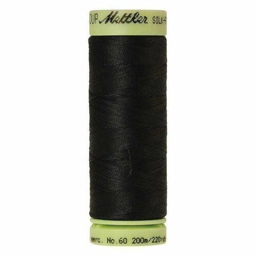 Нить для машинного квилтинга SILK-FINISH COTTON 60, 200 м, цвет черный, 5 шт