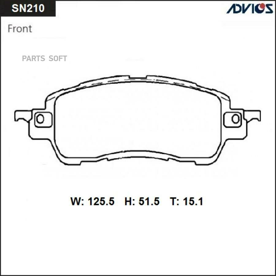 ADVICS SN210 Дисковые тормозные коодки ADVICS