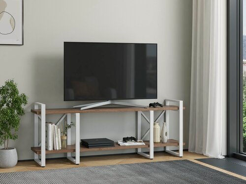 Изображение товара Тумба под ТВ Айсберг Лофт 160 белый/дуб крафт табак