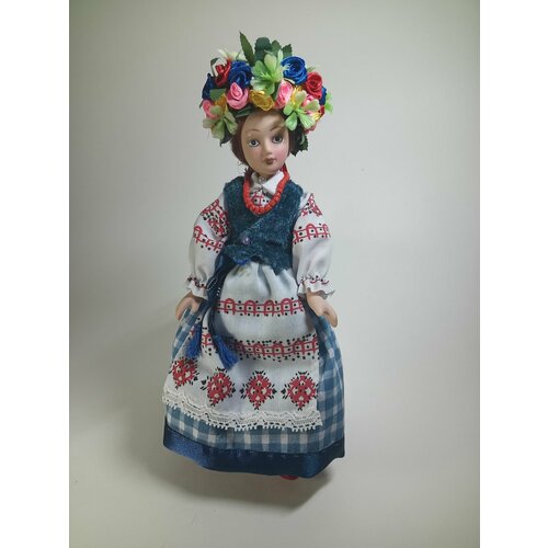 Кукла коллекционная Януся в девичьем костюме Витебской губернии (доработан костюм)