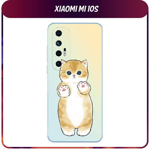 Силиконовый чехол на Xiaomi Mi 10S / Сяоми Ми 10С Лапки котика силиконовый чехол на xiaomi mi 10s сяоми ми 10с волк тушь
