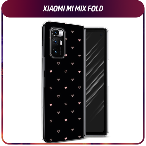 Силиконовый чехол на Xiaomi Mi Mix Fold / Сяоми Ми Микс Фолд Чехол с сердечками силиконовый чехол на xiaomi mi mix fold сяоми ми микс фолд красная сакура прозрачный