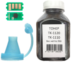 Комплект для заправки картриджа TK-1110 к принтерам и МФУ Kyocera FS-1020MFP/1040/1120MFP (Тонер 1 б 90 г., чип на 2500 стр., воронка )