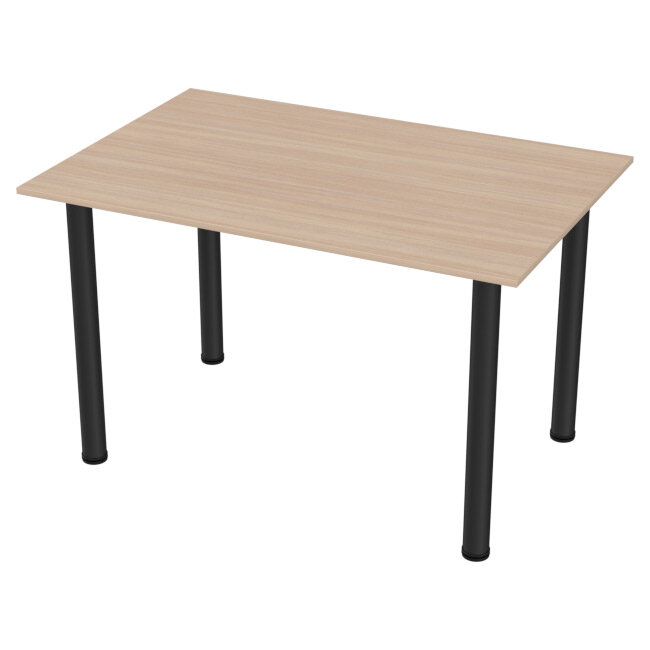 фото Стол Меб-фф Стол обеденный на металлокаркасе СХ-17 Дуб Молочный опора черная 120/80/74