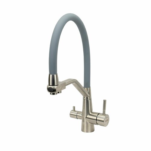 Смеситель для кухни Koggo с подключением фильтр из нерж. стали 10 Серый K157315-2