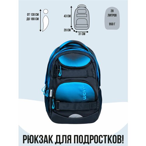 Рюкзак школьный для средних и старших классов Belmil Wave Moove