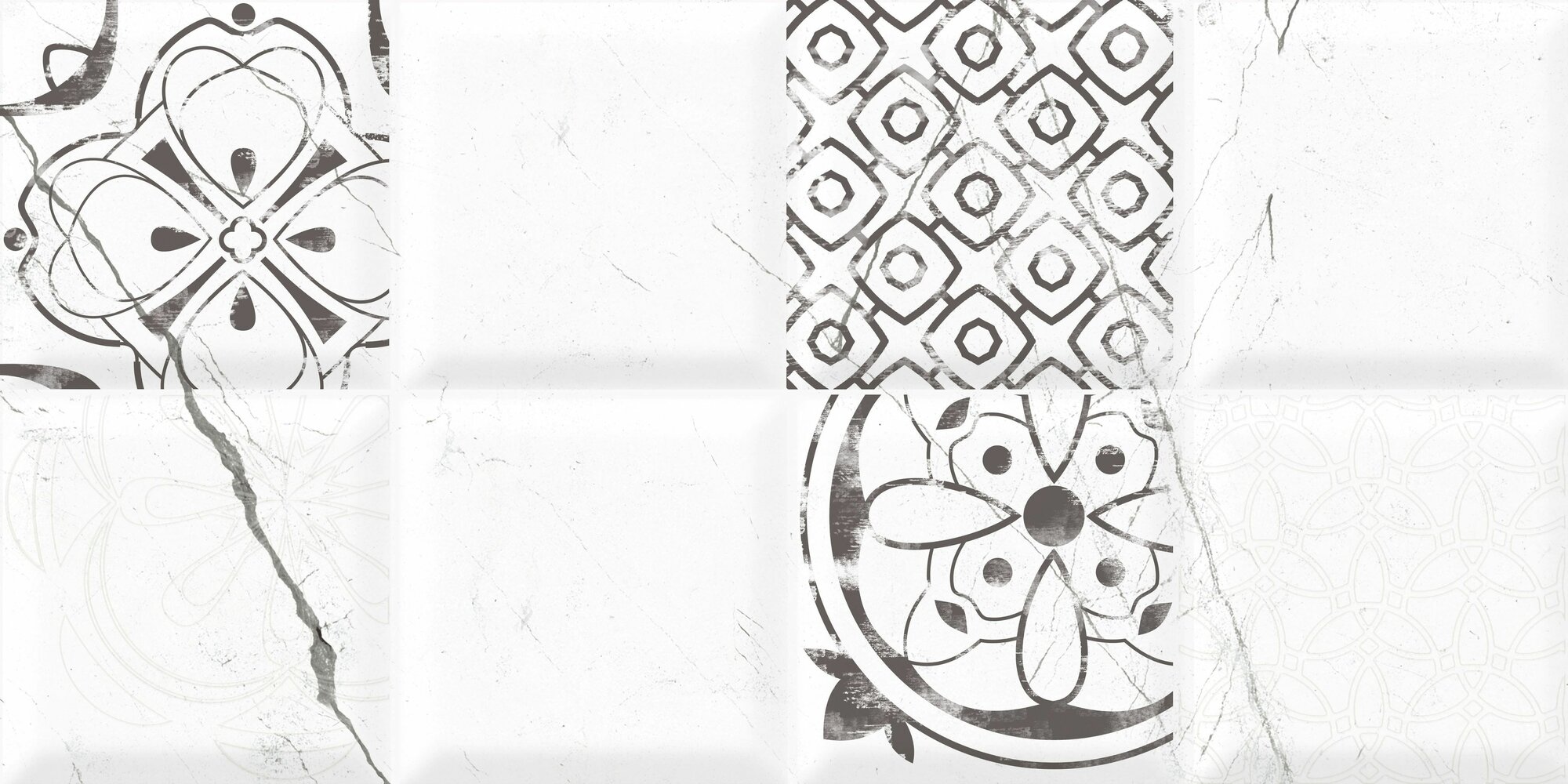 фото Керамическая плитка для стен Альба 7Д белый 600х300 Керамин 1.98 м. кв.