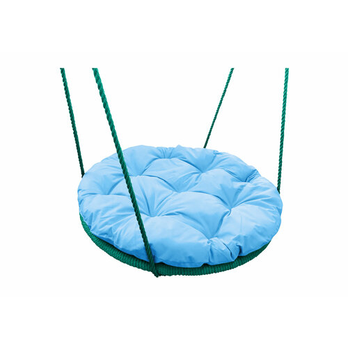 Качели M-group гнездо с подушкой 1,2 м, с оплёткой голубая подушка