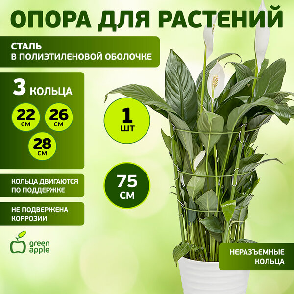 Опора для растений и цветов GREEN APPLE GFS-3-75 поддержка для растений 75 см, 3 кольца