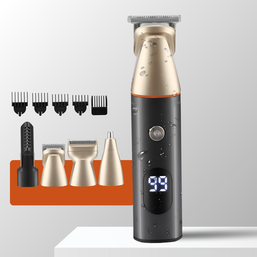 Машинка для стрижки волос 5 в 1 с насадками для бороды и тела / Зарядная станция в подарок