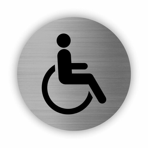 Туалет для инвалидов табличка Spot d112*1,5 мм. Серебро табличка туалет для инвалидов merida standart ит009 алюминий