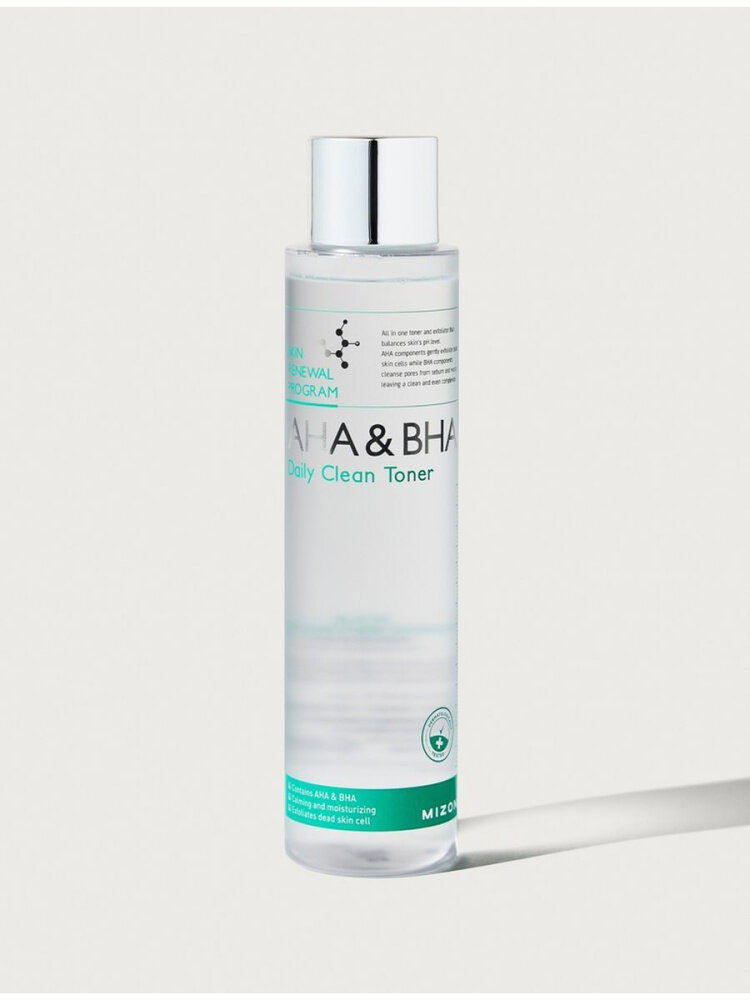 Mizon Очищающий тонер для глубоко обновления и восстановления кожи лица AHA & BHA Daily Clean Toner, 150 мл.