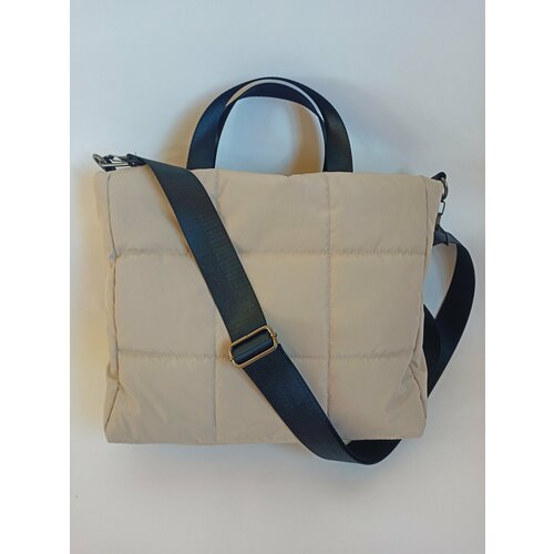 Сумка тоут ULALA, фактура стеганая, бежевый