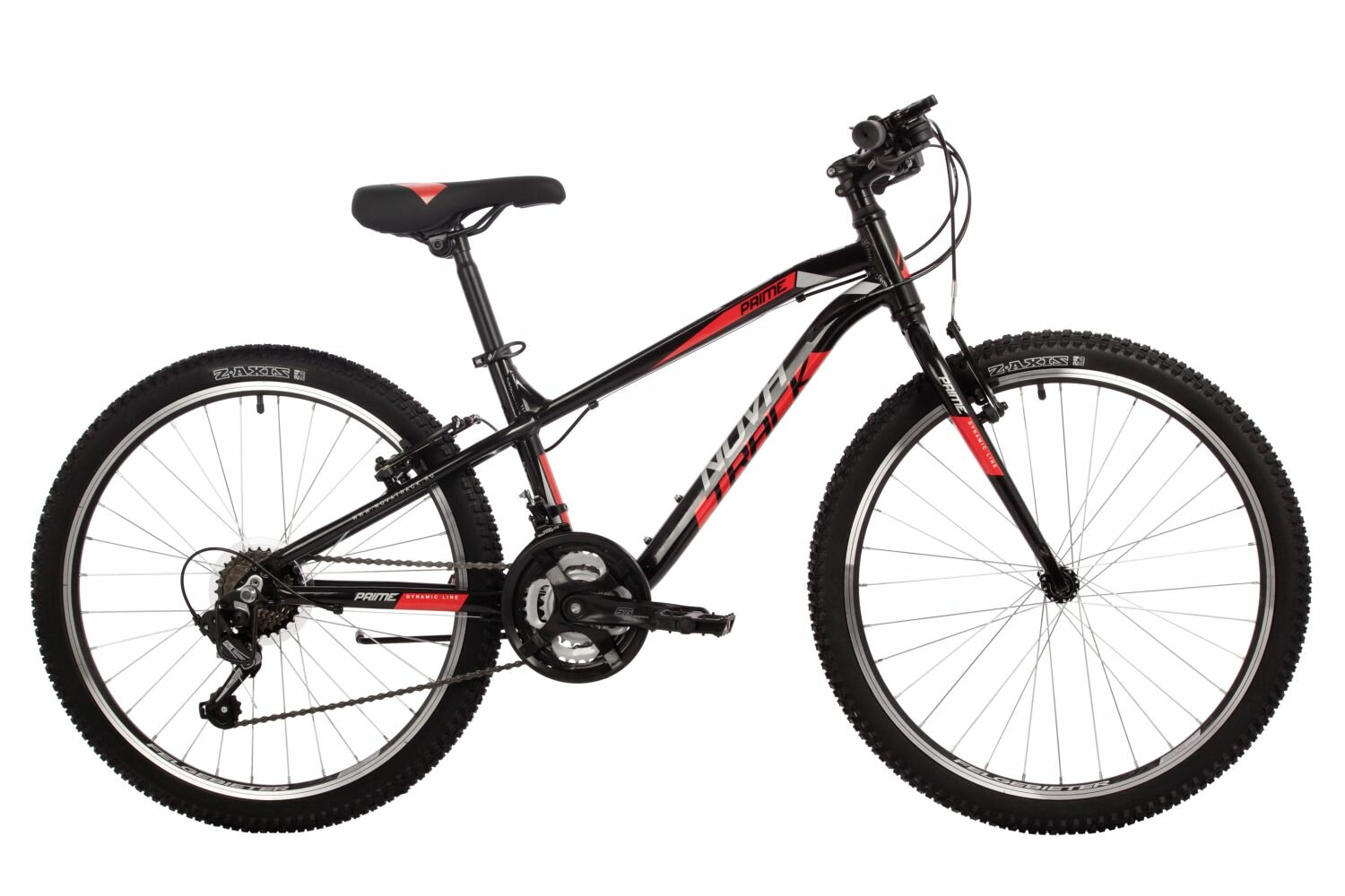 Велосипед Novatrack Prime 24" (2024) (Велосипед NOVATRACK 24" PRIME алюм. рама 13", чёрный, TY21/TS-38/TZ500/SG-6S, V-brake)
