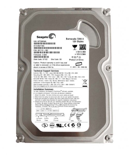 Жесткий диск Seagate ST3120211AS 120Gb 7200 SATAII 3.5" HDD