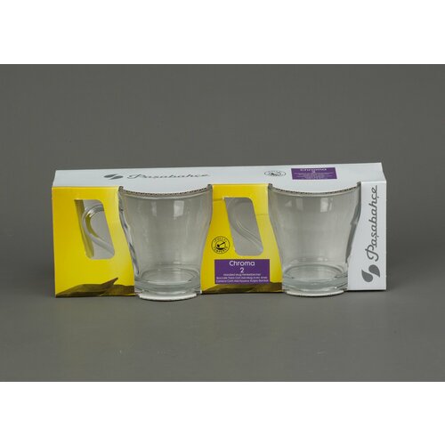 Набор кружек 1/2 стекл. прозрачная 260 мл. Крома.
