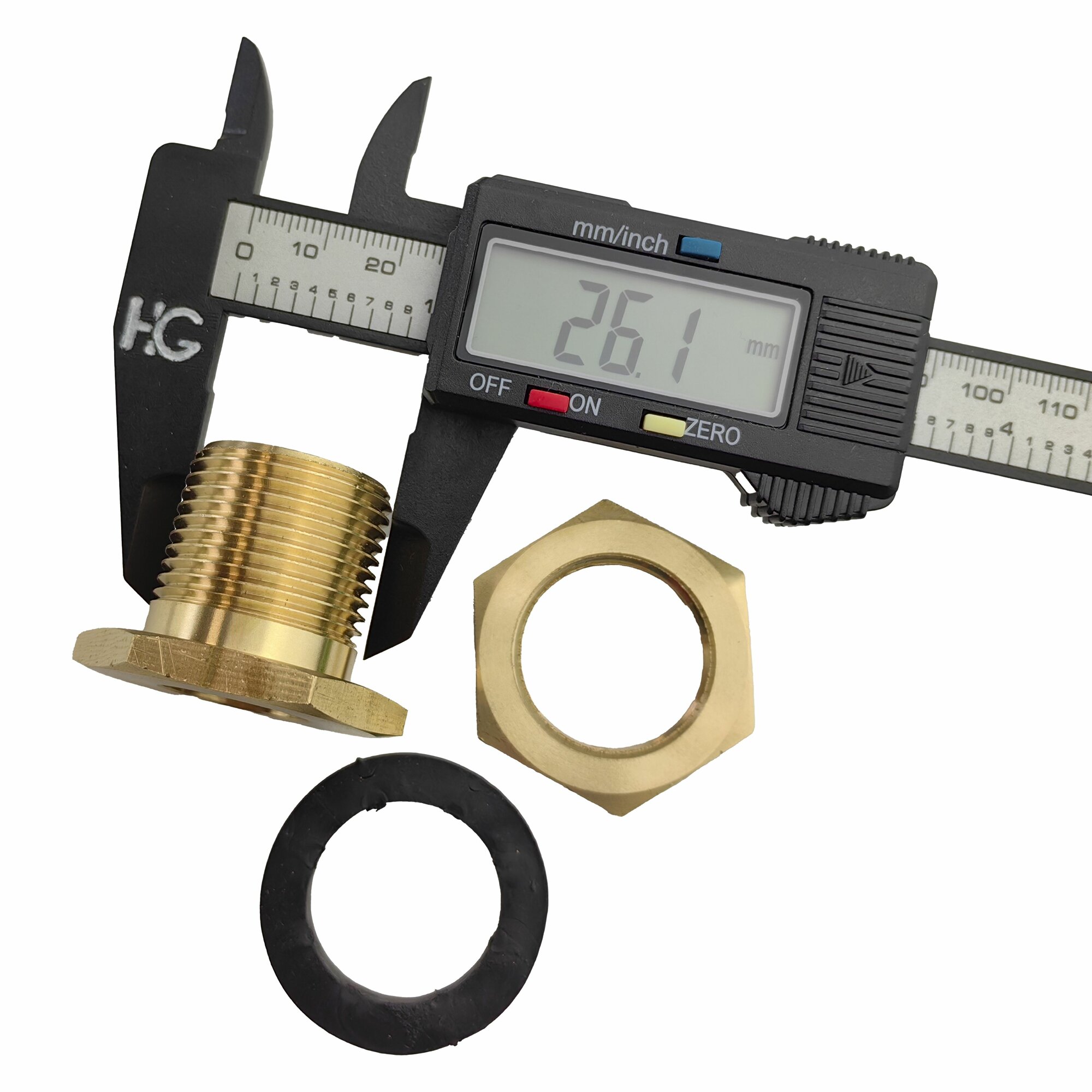 Штуцер для врезки в бочку HG 1/2" ВР х 3/4" НР — фото 1