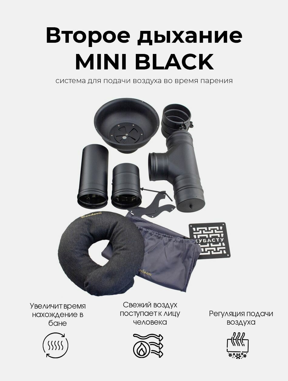 Система для подачи свежего воздуха в бане  Второе дыхание  MINI BLACK во время парения