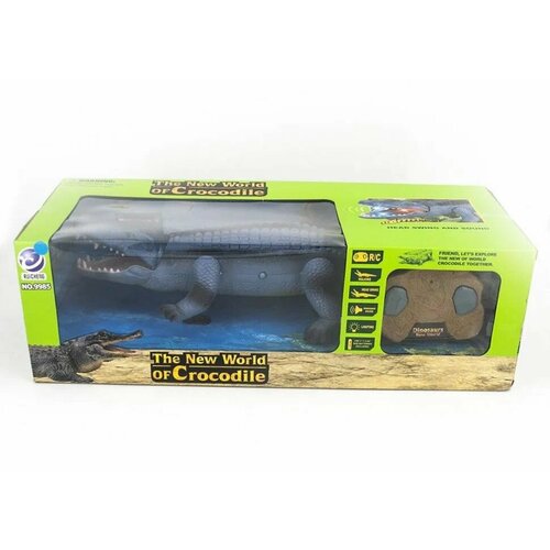 Радиоуправляемый Серый Крокодил Со Световым Эффектами, 9985-G игрушка радиоуправляемая крокодил водоплавающий