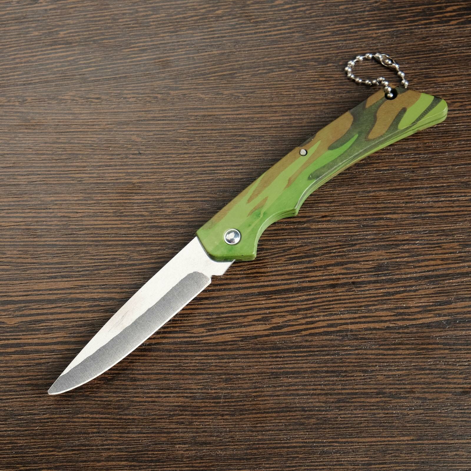 Нож складной "Камуфляж" 16,3см, клинок 69мм/1мм, с цепочкой (12шт.)
