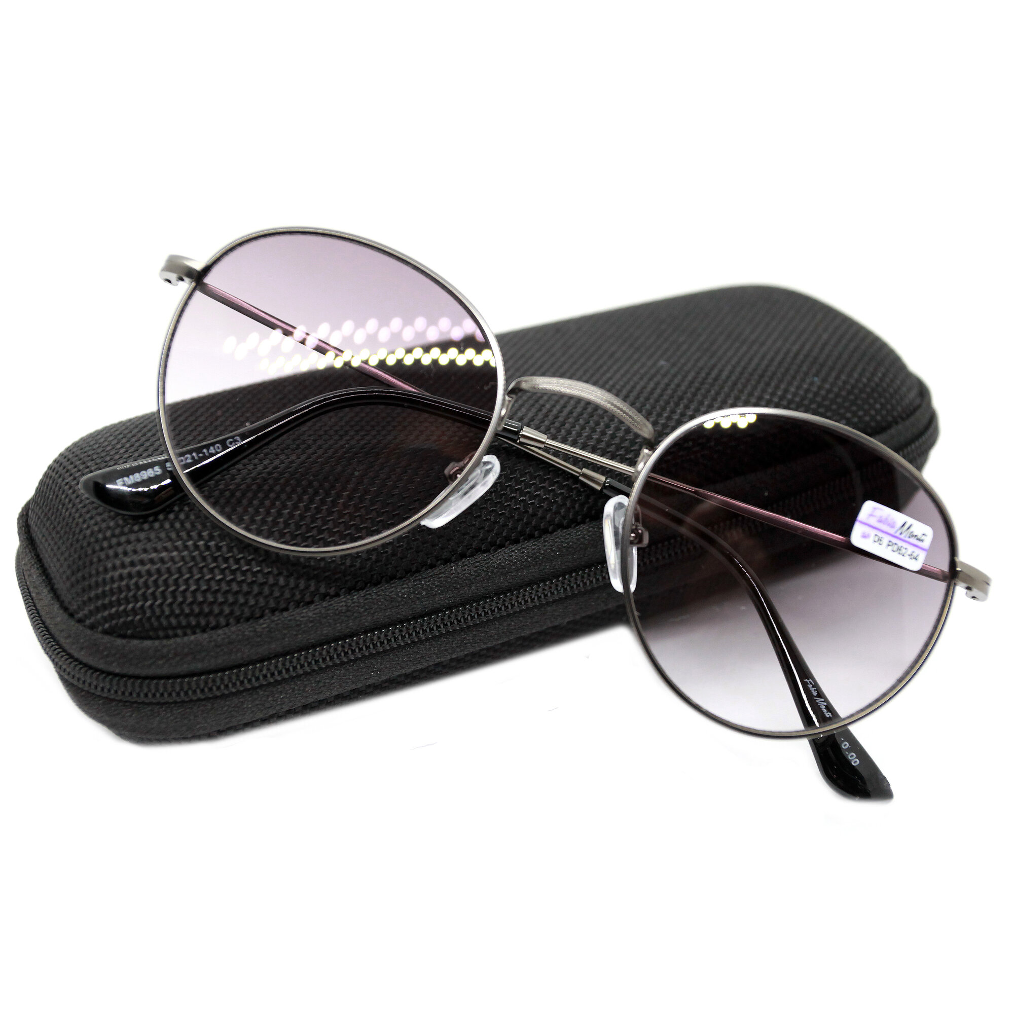 фото Корригирующие очки с тонировкой для чтения (+3.00) FABIA MONTI 8965, цвет черный, с футляром, РЦ 62-64