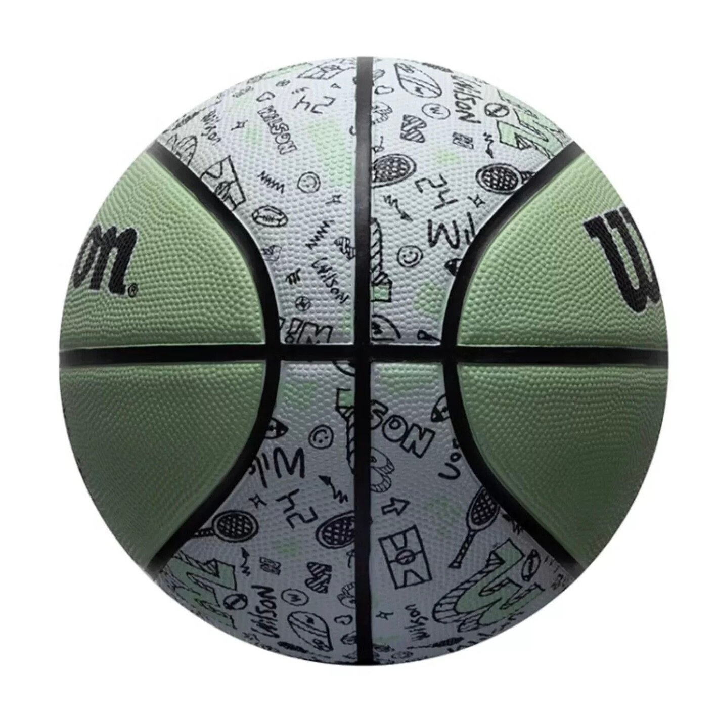 Баскетбольный мяч Wilson GRAFFITI BSKT Light Green №7 — фото 1