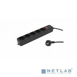 Сетевой фильтр PC Pet AP01006-3-BK 3м (5 розеток) черный