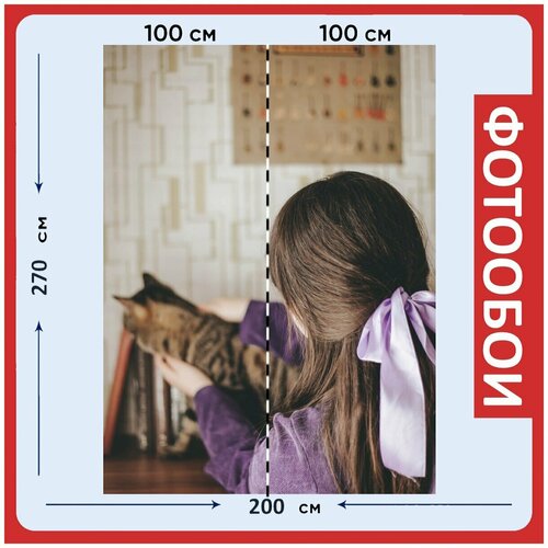 Фотообои Фиолетовый кошка тигр 200x270 см флизелиновыена стену 2940₽