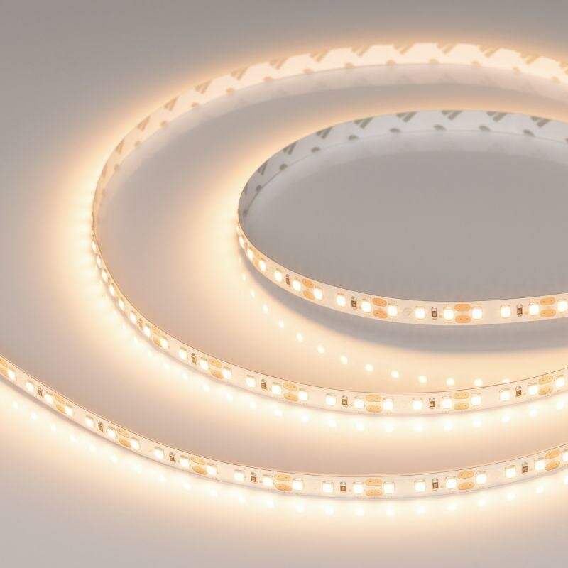 Лента светодиодная RT-A120-8mm 12V Warm 3000К 14.4Вт/м IP20 2835 открыт. (уп.5м) Arlight 024340(2)