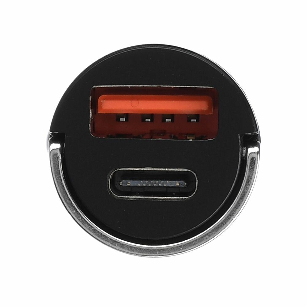 Автомобильное З/У GoPower GPQC12 1USB+1Type-C 22.5W Mini черный — фото 1