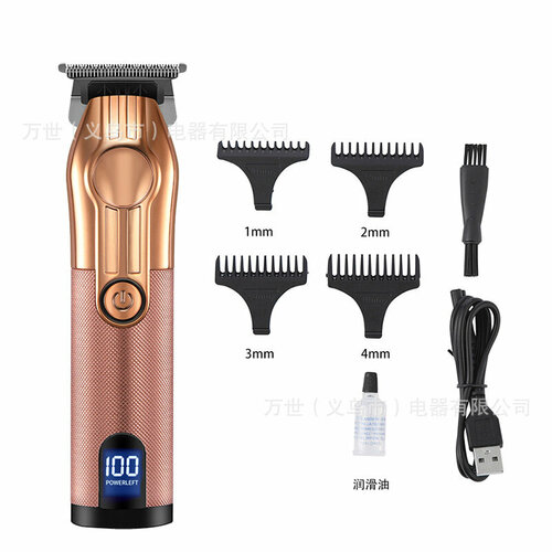 Электрическая машинка для стрижки волос с цифровым ЖК-дисплеем цвет розовое золото 105200₽