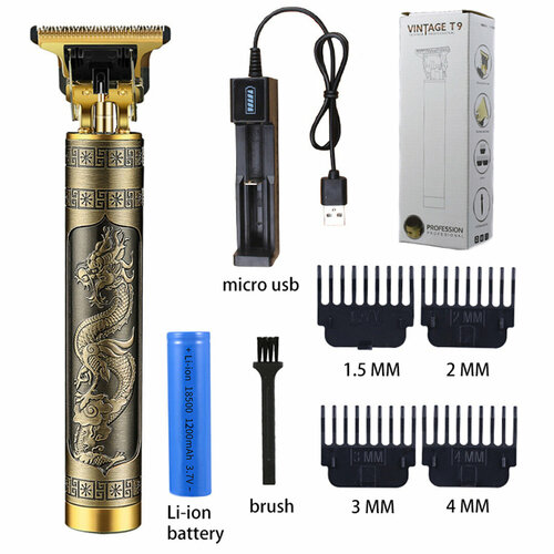 Электрическая машинка для стрижки волос T9 с 2-местным зарядным устройством и рисунком дракона 53000₽