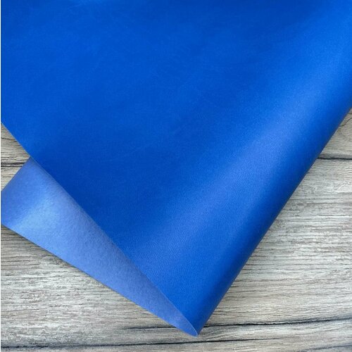 Переплетный кожзам (Италия) матовый, цвет ярко-синий, отрез 33*70 см