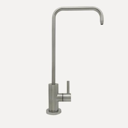 Изображение товара Кран на одну воду для питьевой воды с тонким Г-образным изливом, сатин