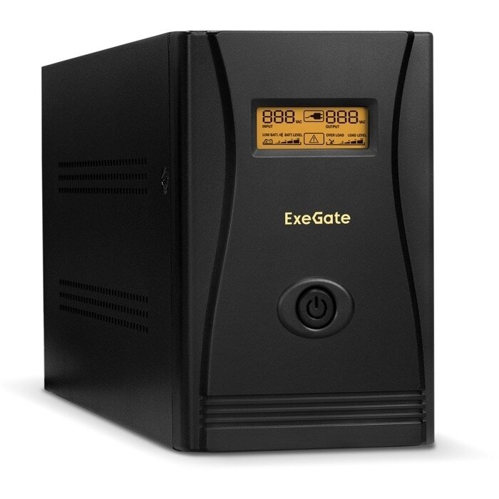 Exegate EP285487RUS ИБП ExeGate SpecialPro Smart LLB-1000. LCD. AVR. EURO. RJ <1000VA/650W, LCD, AVR, 4 евророзетки, RJ45/11, Black>