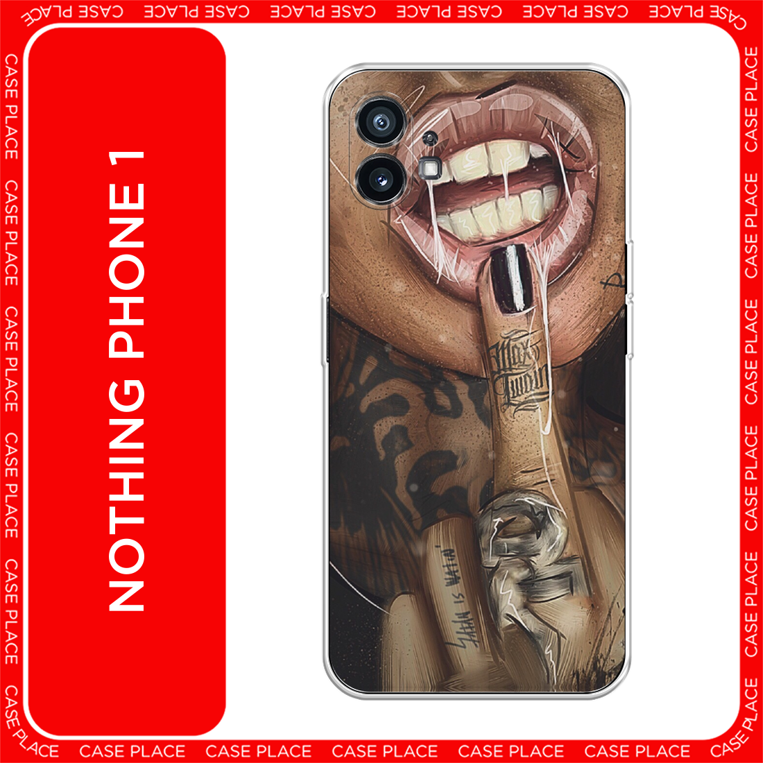 Чехол на Nothing Phone 1 / Нафинг Фон 1 с принтом Девушка с татуировками