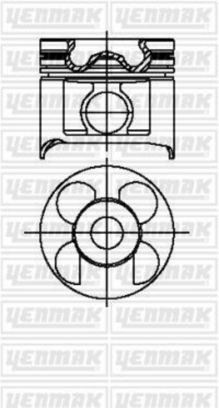 YENMAK 3604568000 Поршень ДВС с кольцами Nissan Navara 2.5TD YD25DDTI 2x2x3 98> =89 [STD]