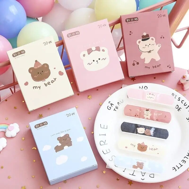 Картинки Детские самоклеящиеся пластыри Kawaii 20 шт, Белый