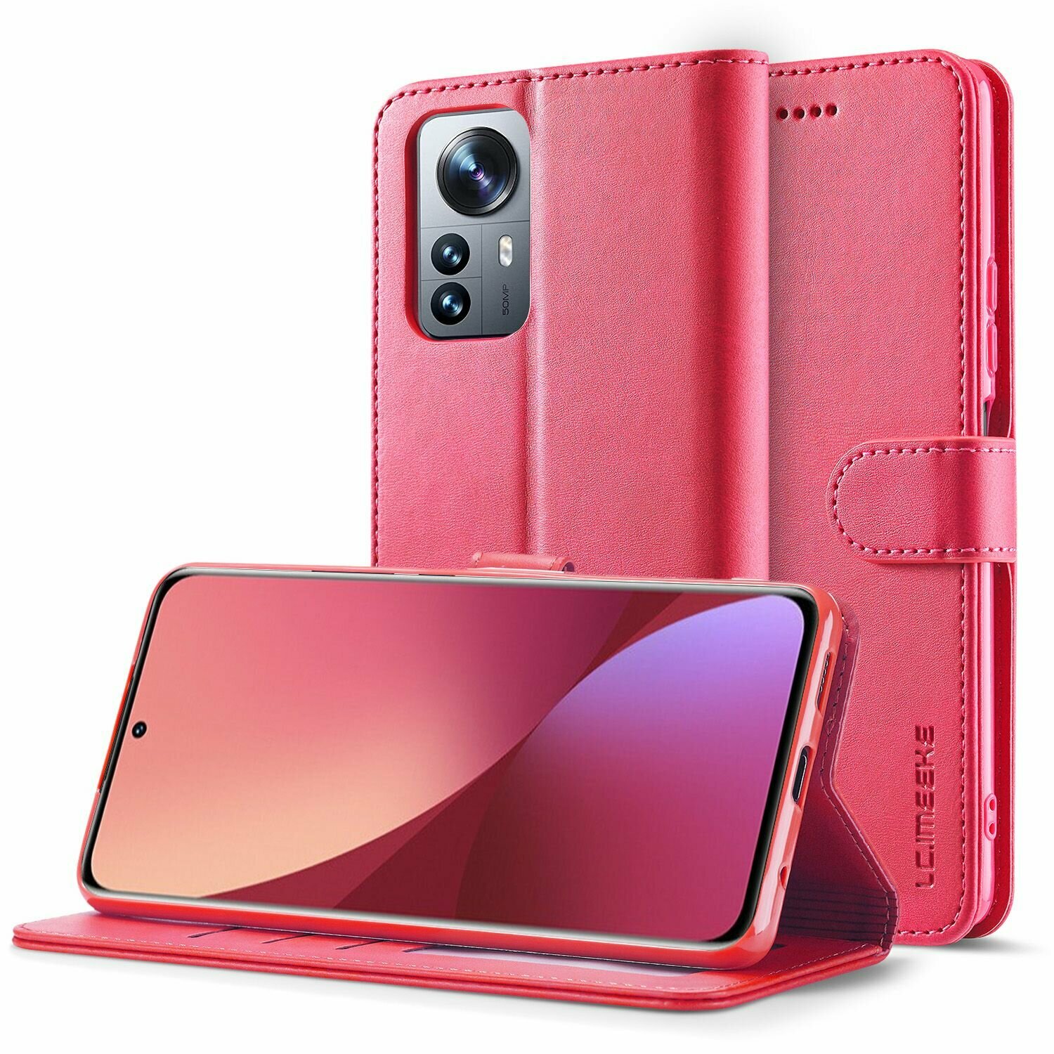 LCIMEEKE Кожаный книжка чехол для Xiaomi 12 Lite / Сяоми 12 Лайт с визитницей из экокожи