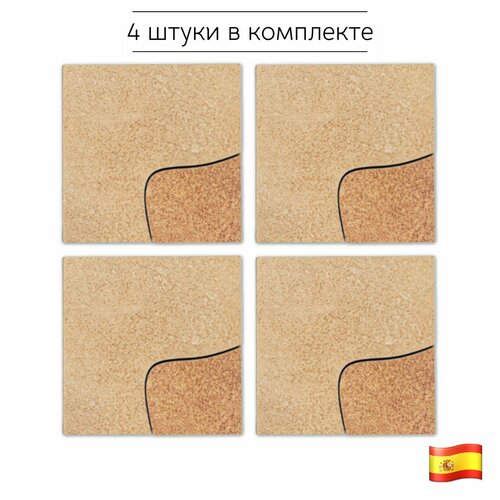 фото Декор керамический vega deco angulo 10х10 см (комплект 4 штуки) exagres