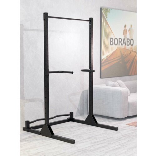 Турник напольный с брусьями и перекладиной для отжиманий черный 220 см 25990₽