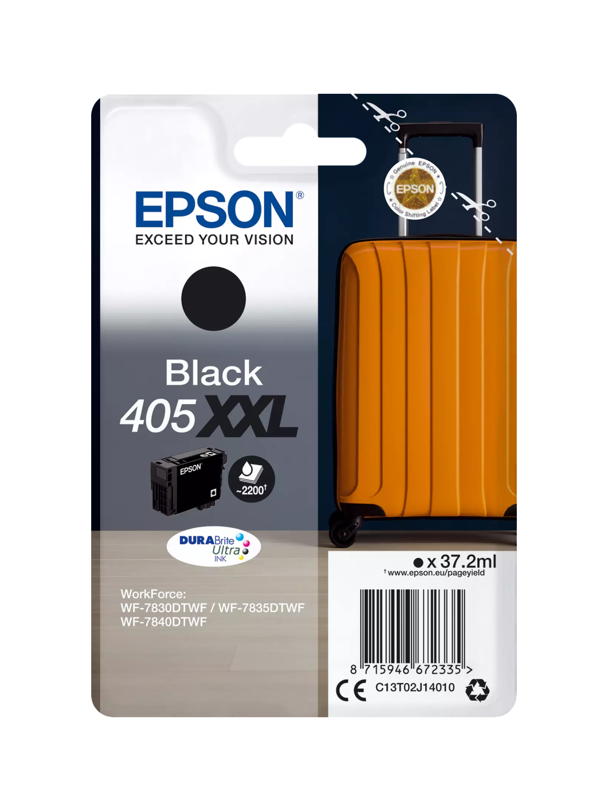 Картридж Epson 405XXL (Black) для принтеров Epson, черный, C13T02J14010