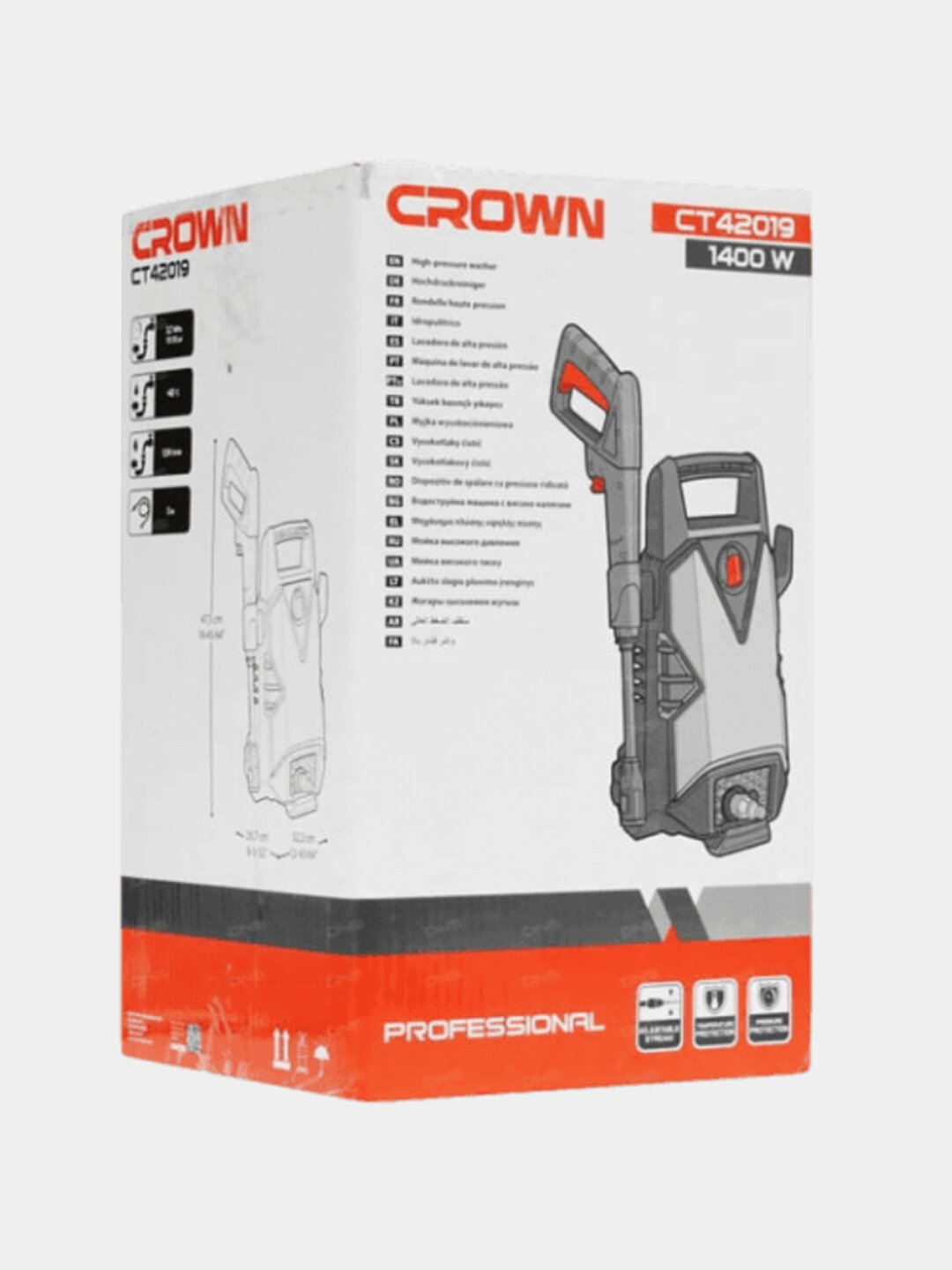Мойка высокого давления CROWN CT42019, пластик, 1400Вт, до 100бар — фото 1