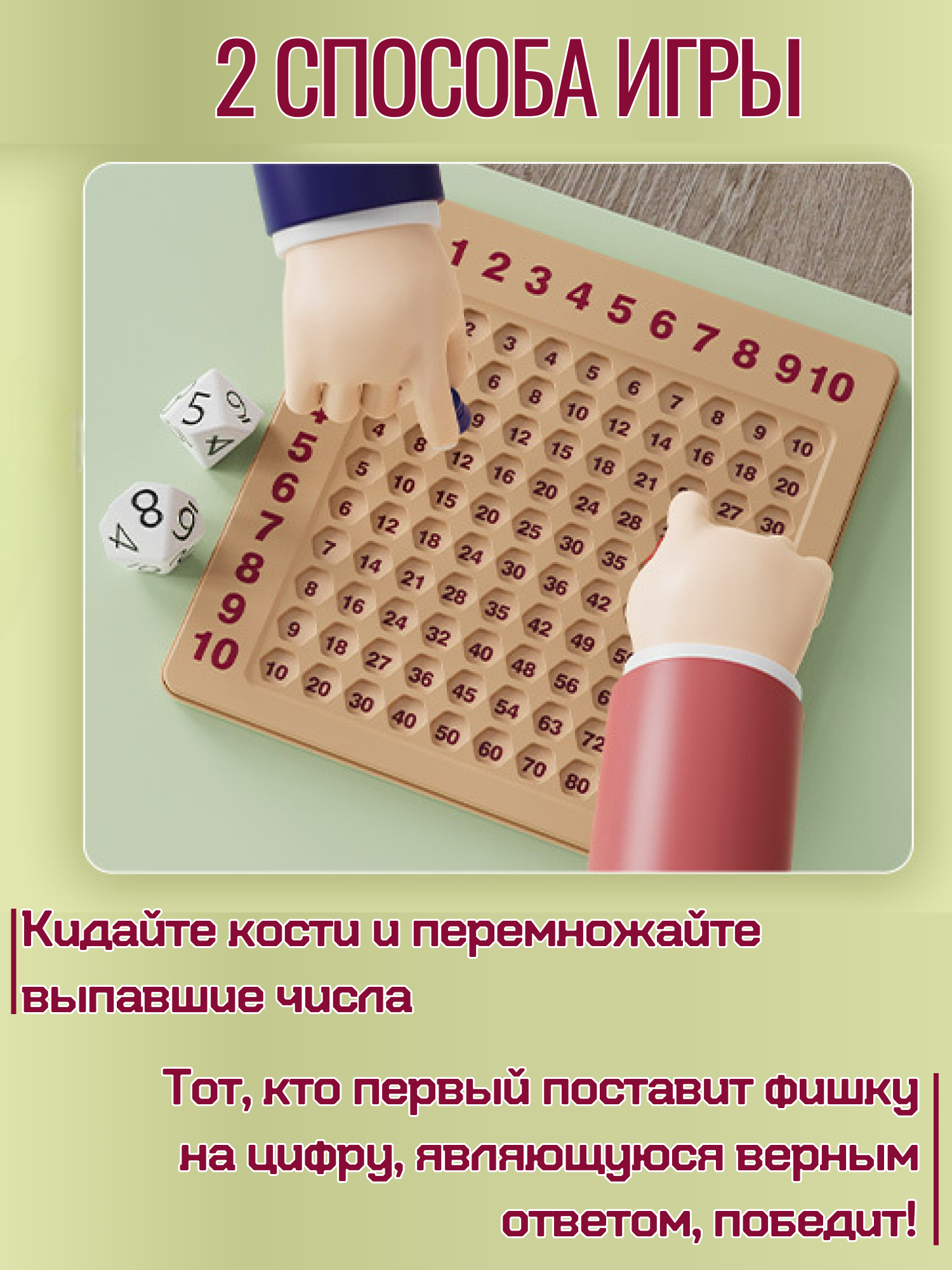 Таблица умножения с карточками / Развивающие игры для детей в школу / Настольная игра для школьника — фото 1