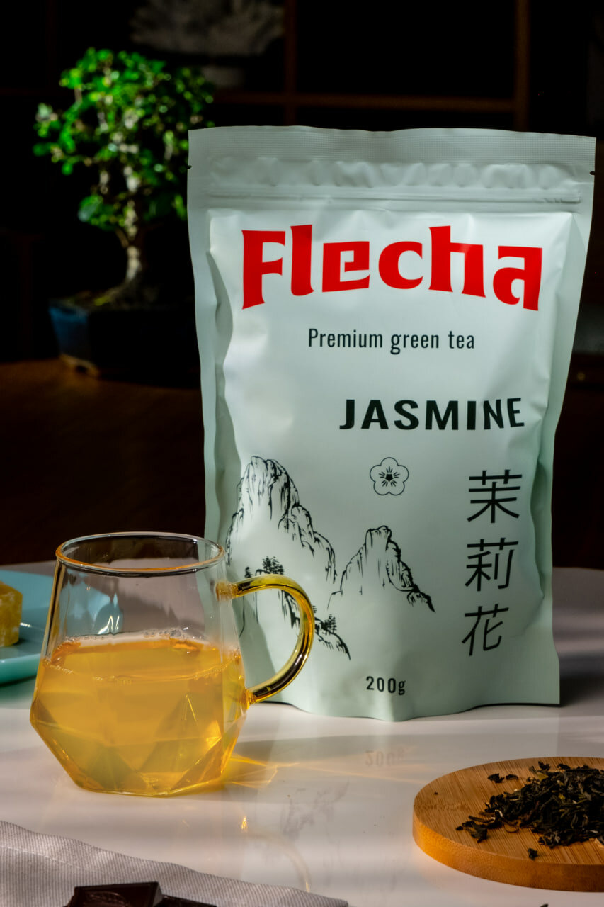 Зеленый чай Flecha Jasmine, Китай, крупнолистовой, 200 г — фото 1