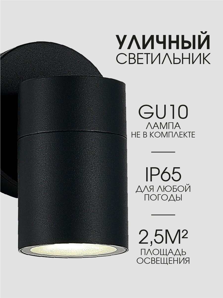 Светильник уличный настенный ST-Luce SL9008.401.01 черный/белый под цоколь GU10 LED защита IP65