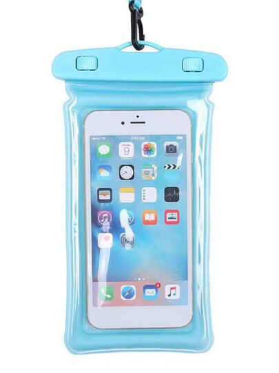 Чехол-сумка, водонепроницаемый, прозрачный, для нескольких моделей смартфонов Синий — фото 1